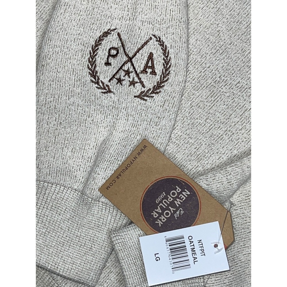 New York Popular Pittsburgh Sweatshirt Mens Large Oatmeal Crewneck Pullover NEW - Picture 4 of 8